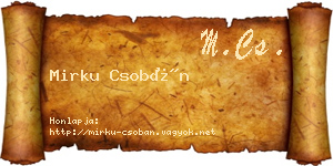 Mirku Csobán névjegykártya